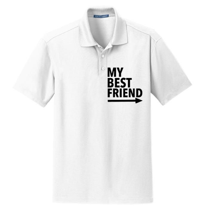 My Best Friend T With Arrow Left Dry Zone Grid Polo