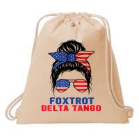 Messy Bun Foxtrots Deltas Tangos Bear Foxtrots Deltas Tango Drawstring Bag