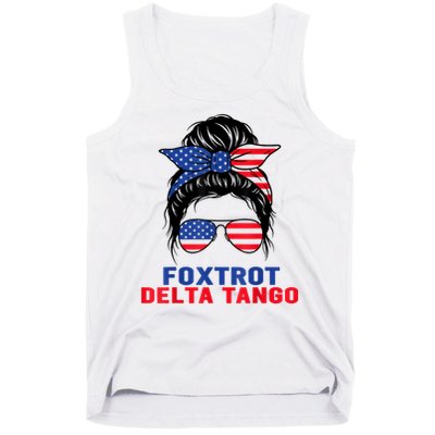 Messy Bun Foxtrots Deltas Tangos Bear Foxtrots Deltas Tango Tank Top