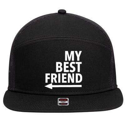 My Best Friend T With Arrow Right 7 Panel Mesh Trucker Snapback Hat