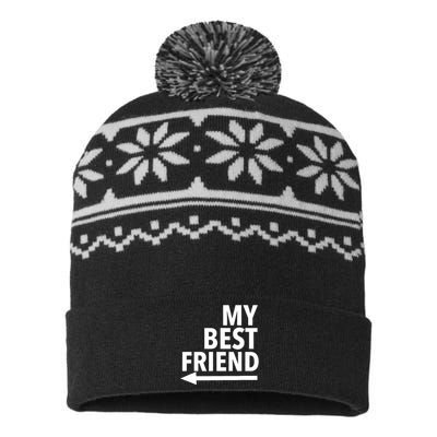 My Best Friend T With Arrow Right USA-Made Snowflake Beanie