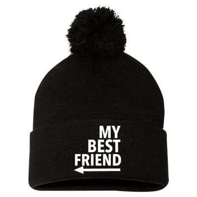 My Best Friend T With Arrow Right Pom Pom 12in Knit Beanie