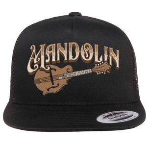 Mandolin Bluegrass Folk Music Mandolin Player Musicians Flat Bill Trucker Hat