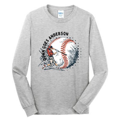 Meme Baseball Funny Down Goes Anderson Tall Long Sleeve T-Shirt