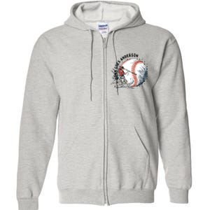 Meme Baseball Funny Down Goes Anderson Full Zip Hoodie