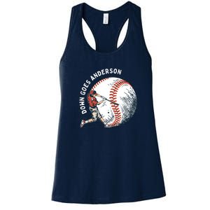 Meme Baseball Funny Down Goes Anderson Women's Racerback Tank