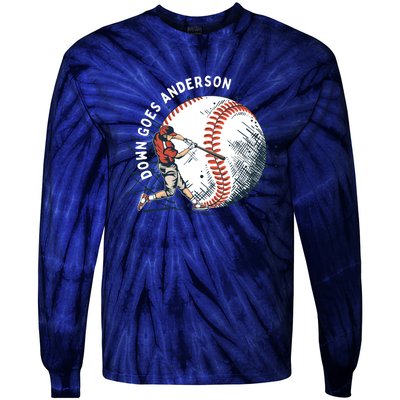 Meme Baseball Funny Down Goes Anderson Tie-Dye Long Sleeve Shirt