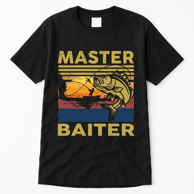 Master Baiter Fishing Funny Grandpa Bass Dad Tall T-Shirt
