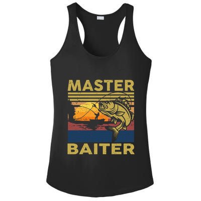 Master Baiter Fishing Funny Grandpa Bass Dad Ladies PosiCharge Competitor Racerback Tank