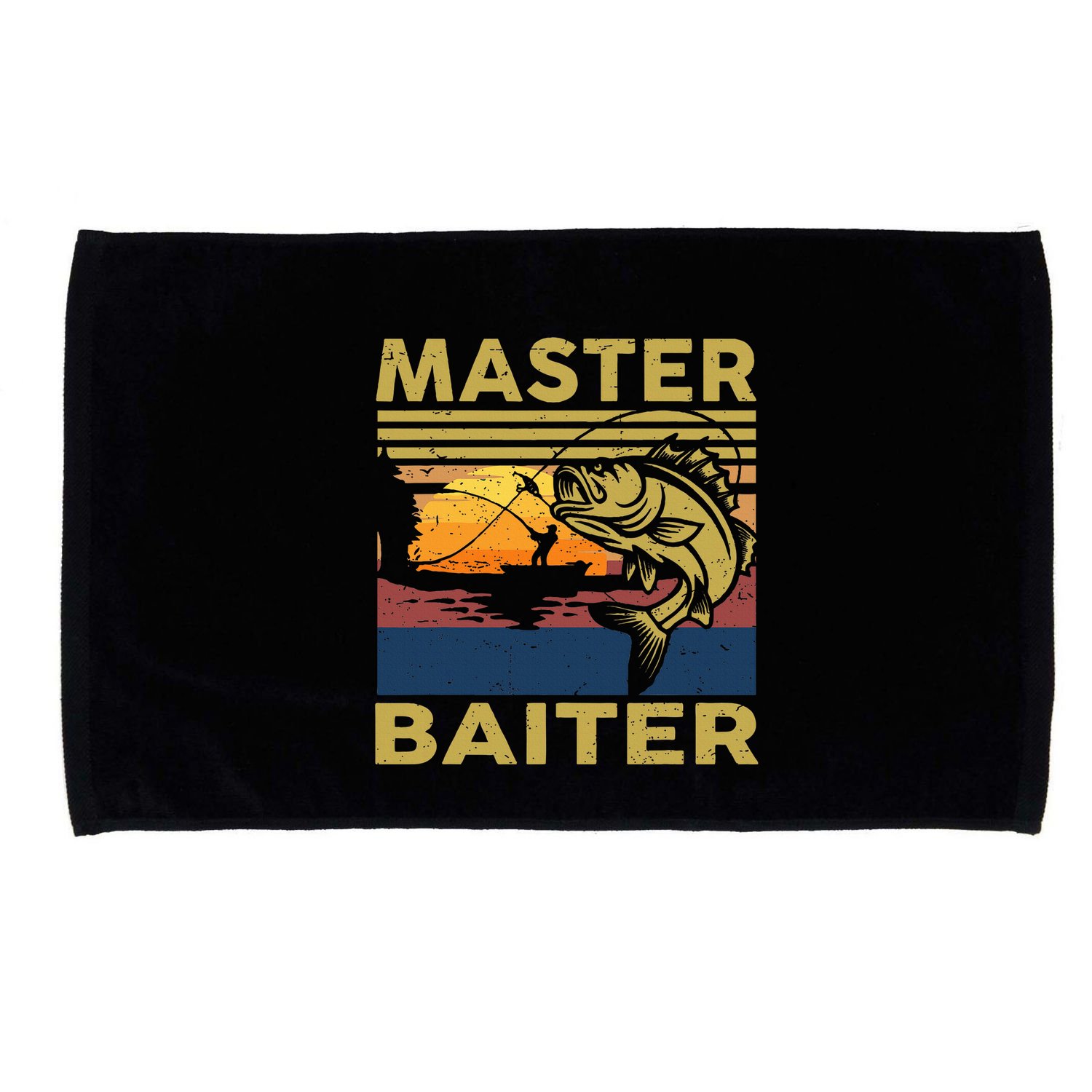 Master Baiter Fishing Funny Grandpa Bass Dad Microfiber Hand Towel