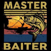Master Baiter Fishing Funny Grandpa Bass Dad Kids T-Shirt