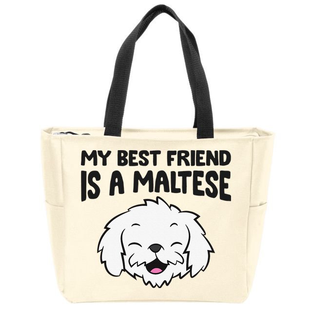 My Best Friend Is A Maltese Dog Zip Tote Bag