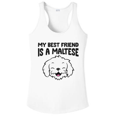 My Best Friend Is A Maltese Dog Ladies PosiCharge Competitor Racerback Tank
