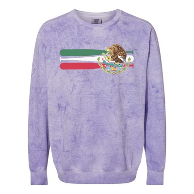 Mexico Baseball Flag Colorblast Crewneck Sweatshirt