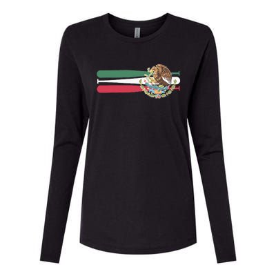 Mexico Baseball Flag Womens Cotton Relaxed Long Sleeve T-Shirt