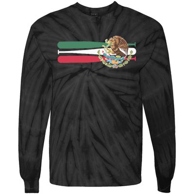 Mexico Baseball Flag Tie-Dye Long Sleeve Shirt