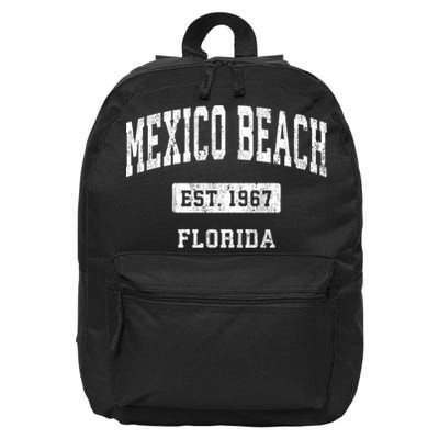 Mexico Beach Florida Fl Vintage Sports Established 16 in Basic Backpack