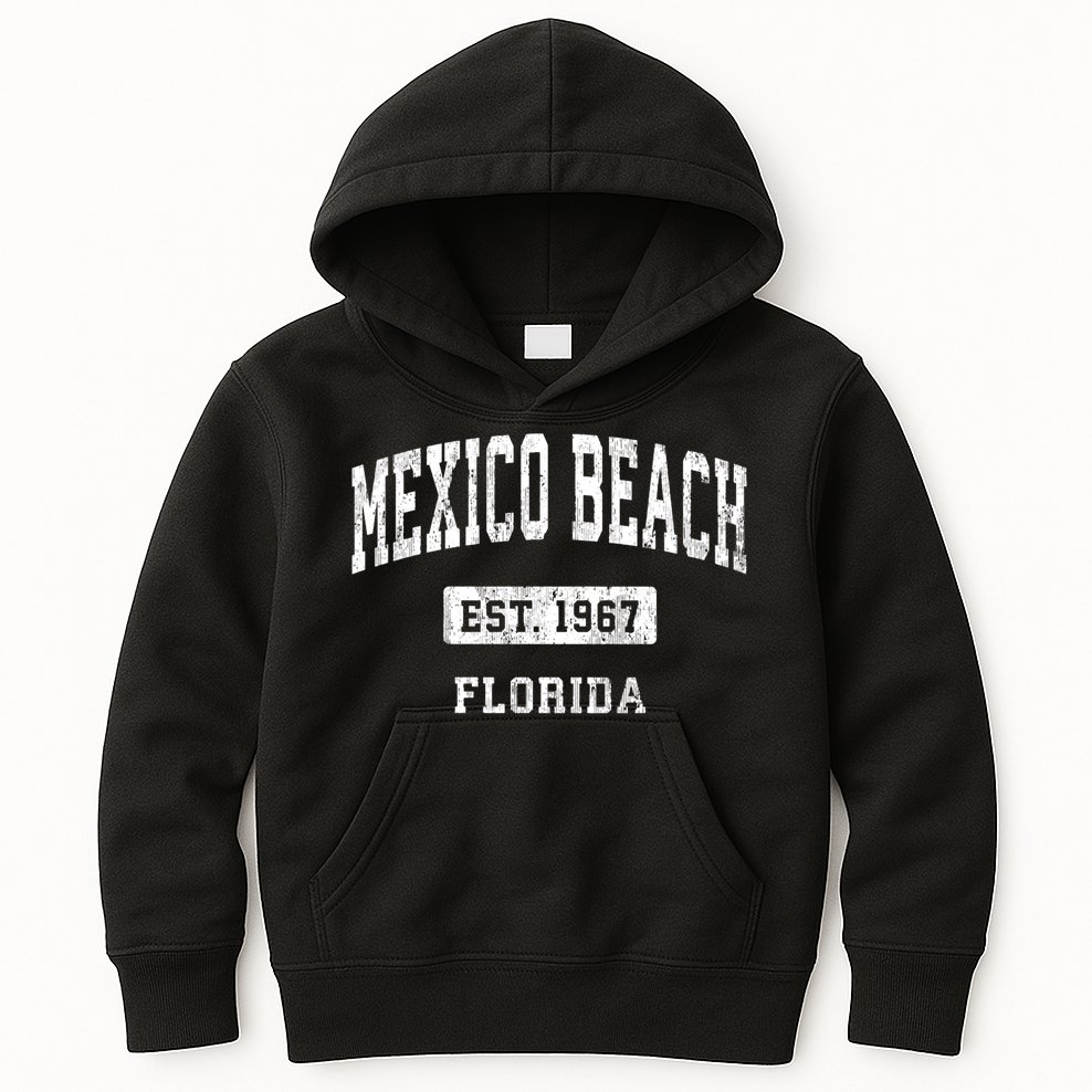 Mexico Beach Florida Fl Vintage Sports Established Kids Hoodie