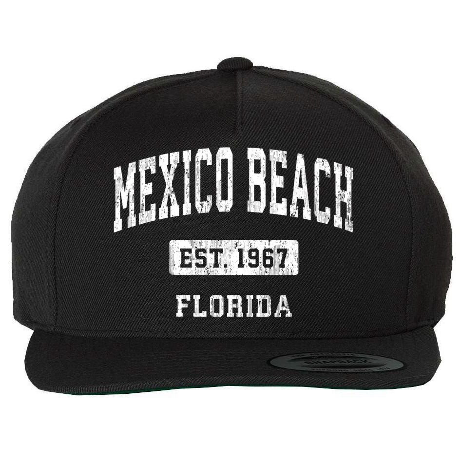 Mexico Beach Florida Fl Vintage Sports Established Wool Snapback Cap