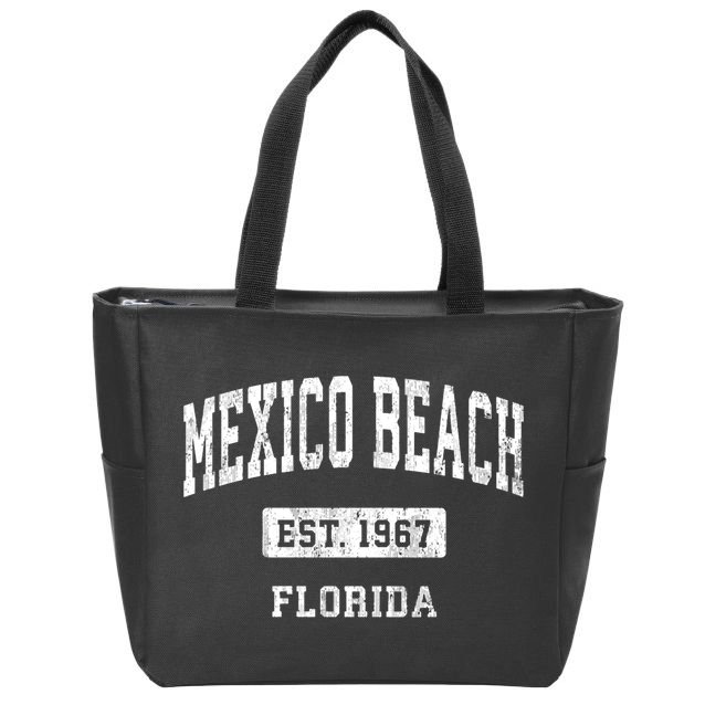 Mexico Beach Florida Fl Vintage Sports Established Zip Tote Bag