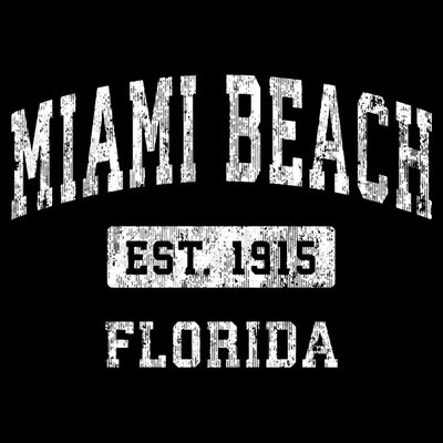 Miami Beach Florida Fl Vintage Established Sports T-Shirt
