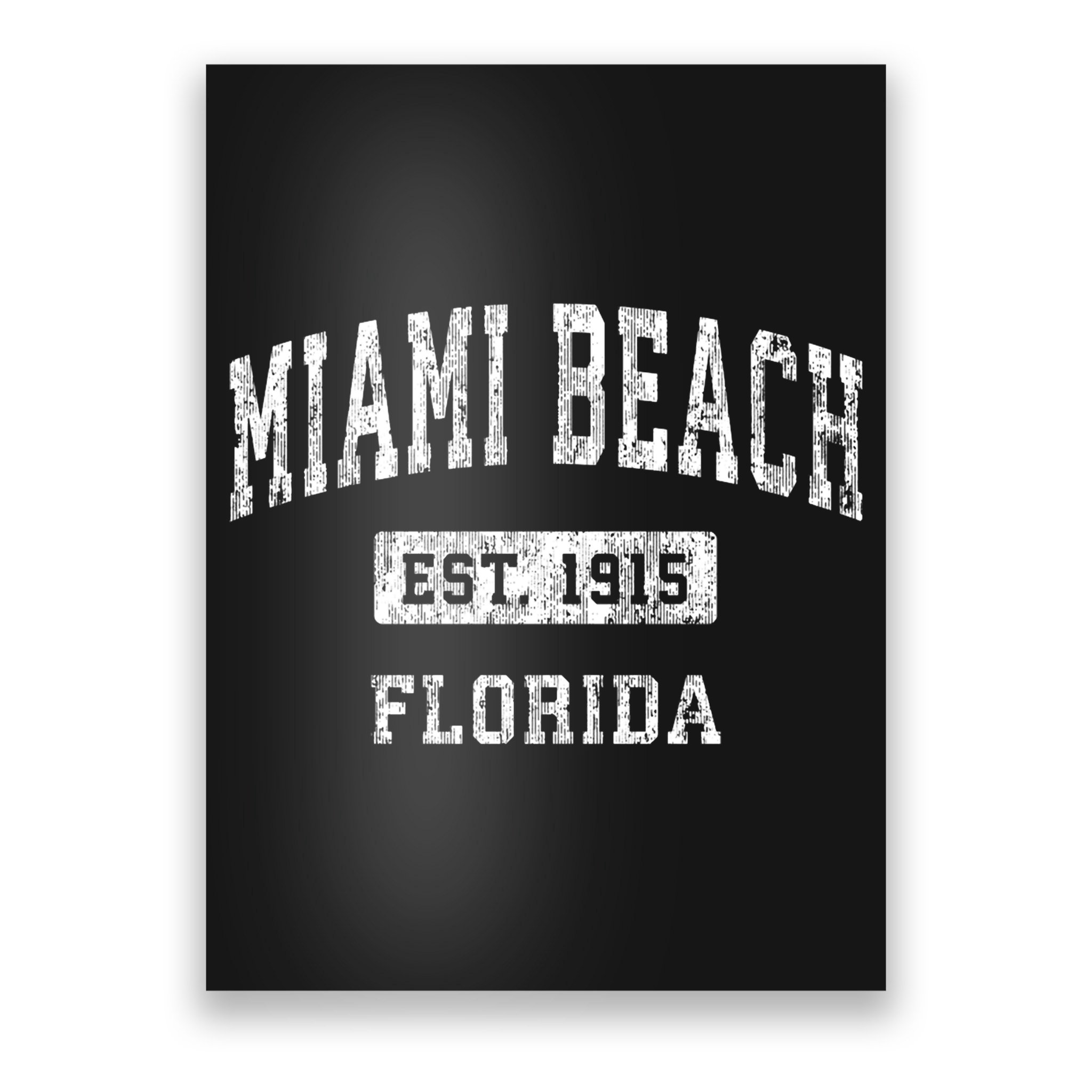 Miami Beach Florida Fl Vintage Established Sports Poster