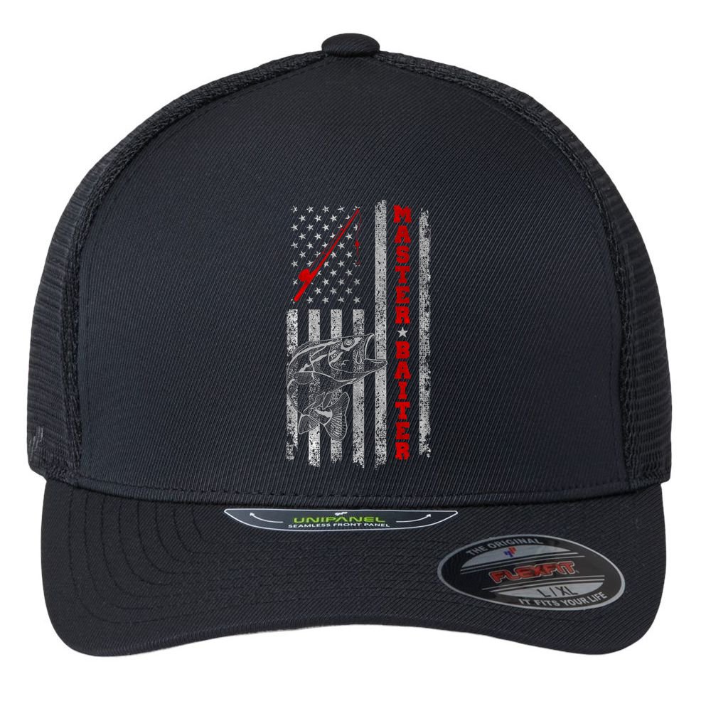 Master Baiter For Funny Fishings For Fisherman Flexfit Unipanel Trucker Cap