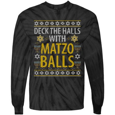 Matzo Balls Funny Hanukkah Theme Holiday Idea Quote Gift Tie-Dye Long Sleeve Shirt