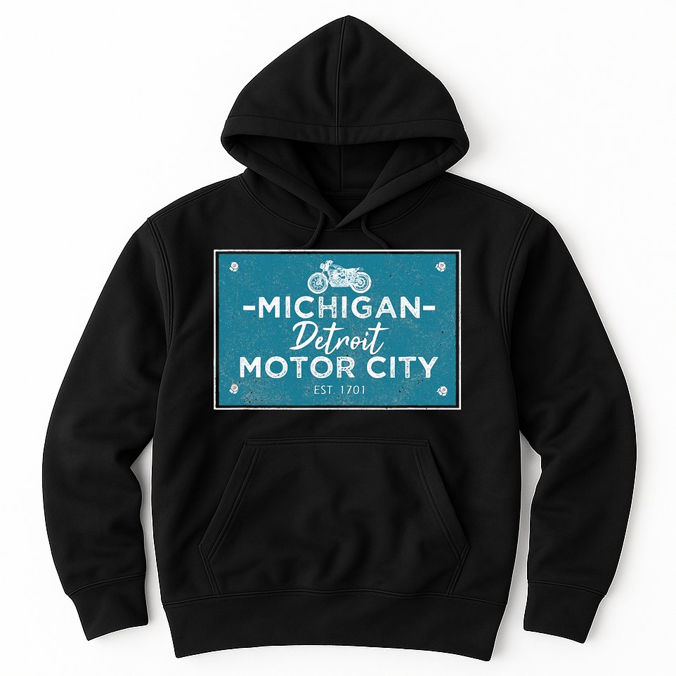 Michigan Biker For Detroit Motorcycle Hoodie