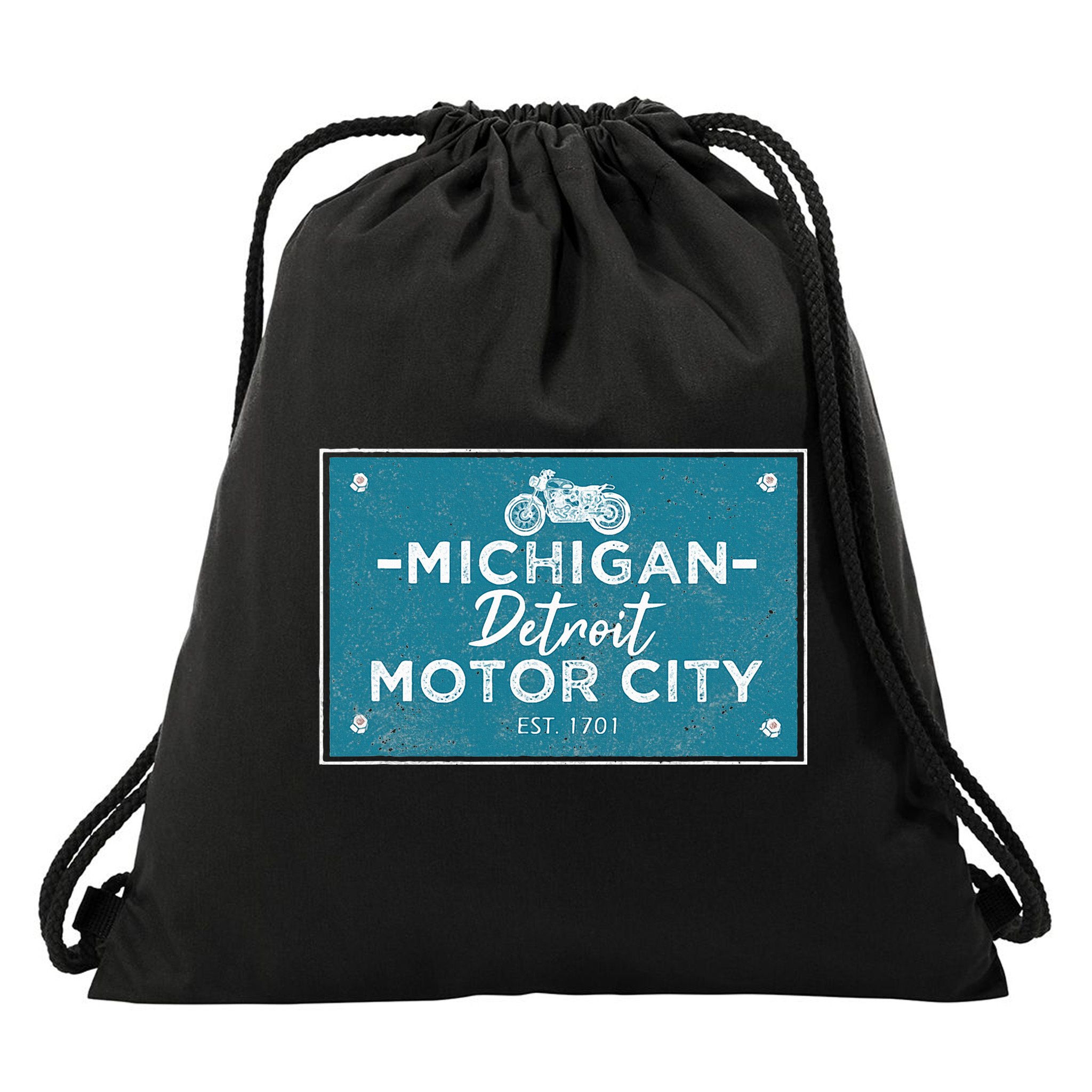 Michigan Biker For Detroit Motorcycle Drawstring Bag