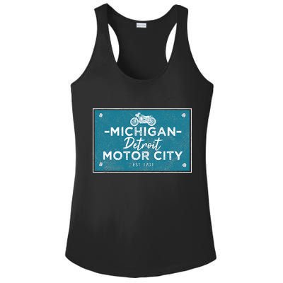 Michigan Biker For Detroit Motorcycle Ladies PosiCharge Competitor Racerback Tank