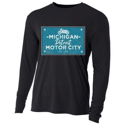 Michigan Biker For Detroit Motorcycle Cooling Performance Long Sleeve Crew