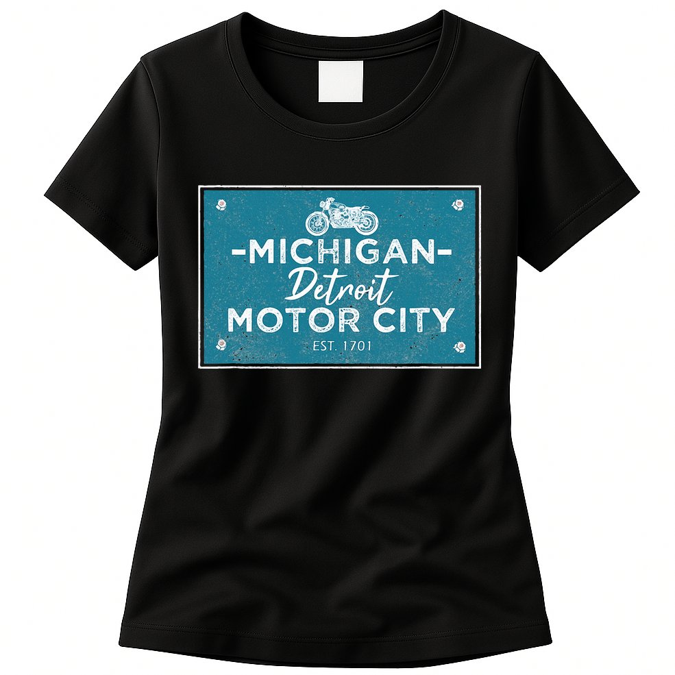 Michigan Biker For Detroit Motorcycle Womens T-Shirt