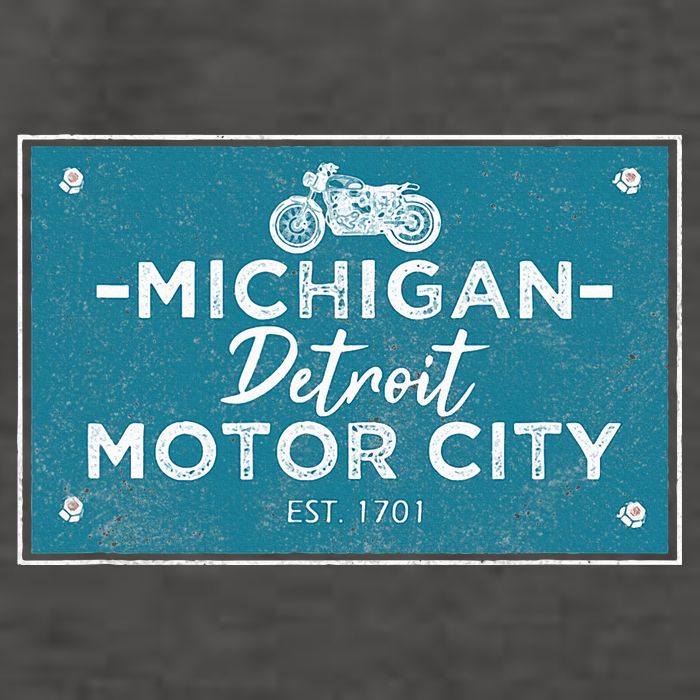 Michigan Biker For Detroit Motorcycle Vector Backpack