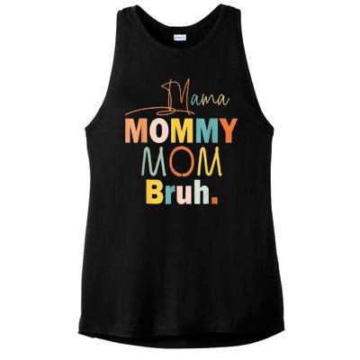 Mommy Bruh Funny Quote Gift Ladies PosiCharge Tri-Blend Wicking Tank