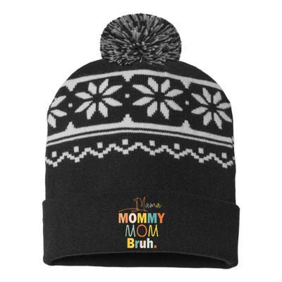 Mommy Bruh Funny Quote Gift USA-Made Snowflake Beanie