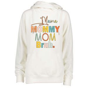 Mommy Bruh Funny Quote Gift Womens Funnel Neck Pullover Hood