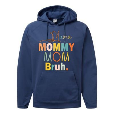 Mommy Bruh Funny Quote Gift Performance Fleece Hoodie