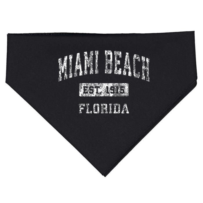 Miami Beach Florida Fl Vintage Established USA-Made Doggie Bandana