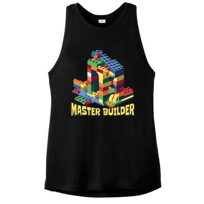 Master Builder Funny Building Blocks Toys Gift Ladies PosiCharge Tri-Blend Wicking Tank