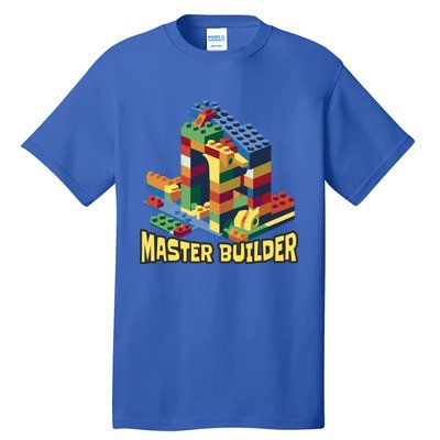 Master Builder Funny Building Blocks Toys Gift Tall T-Shirt