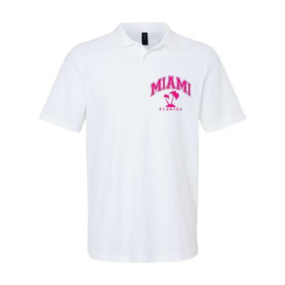 Miami Beach Florida Palms Palm Trees Preppy Varsity Pink Softstyle Adult Sport Polo