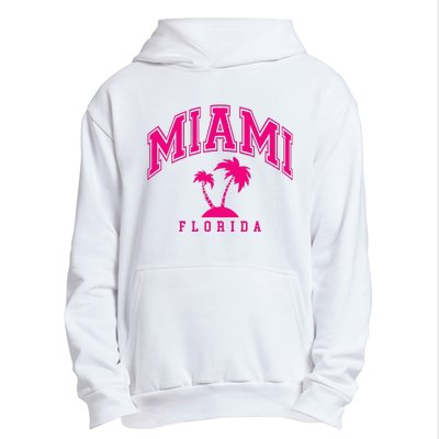 Miami Beach Florida Palms Palm Trees Preppy Varsity Pink Urban Pullover Hoodie