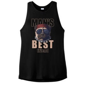 Mans Best Friend Bulldog Funny Dog Lover Ladies PosiCharge Tri-Blend Wicking Tank