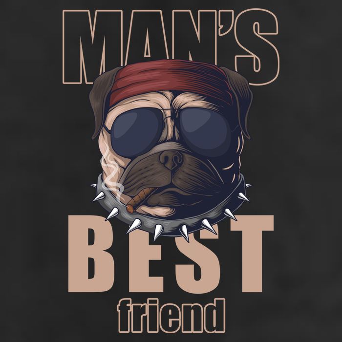 Mans Best Friend Bulldog Funny Dog Lover 7 Panel Mesh Trucker Snapback Hat