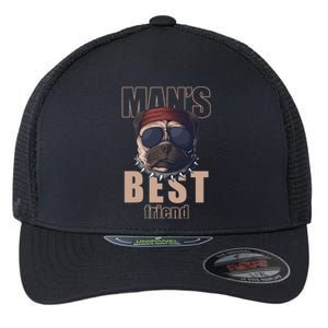 Mans Best Friend Bulldog Funny Dog Lover Flexfit Unipanel Trucker Cap