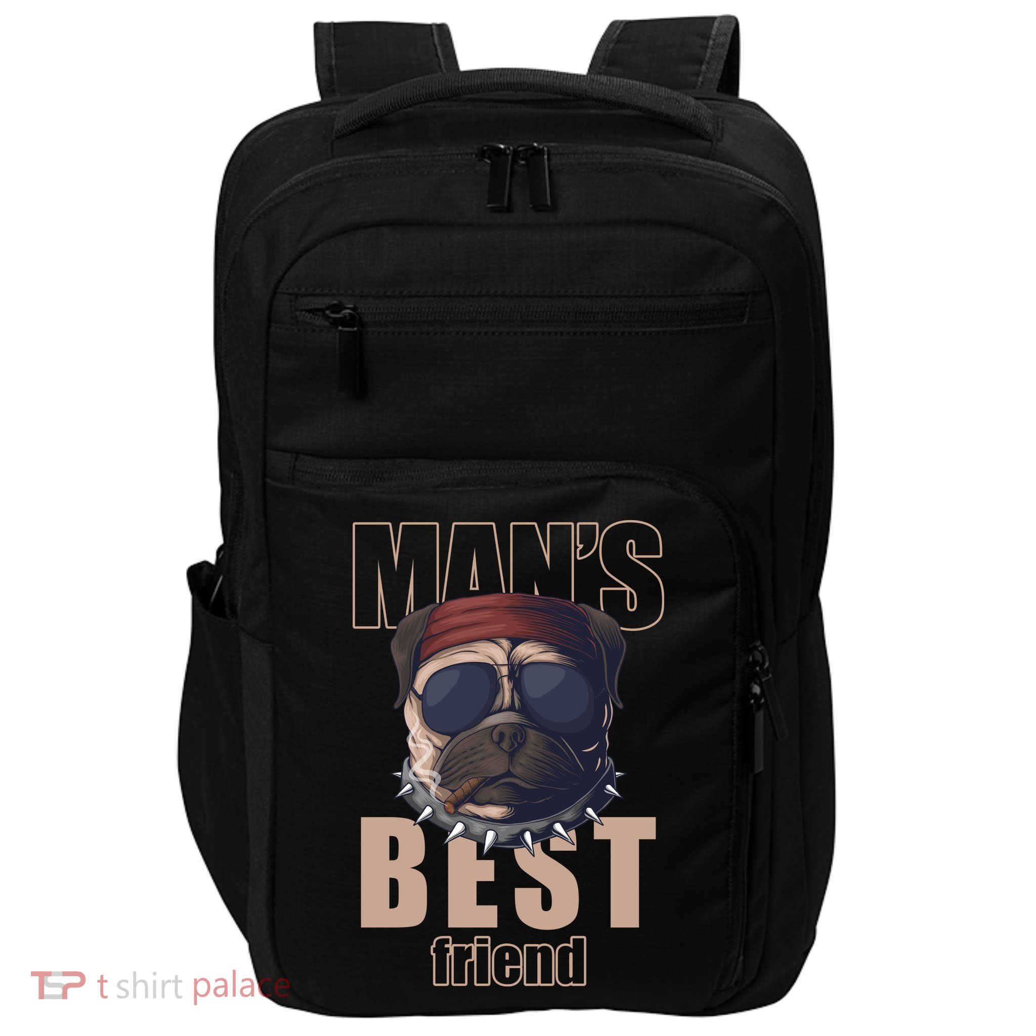 Mans Best Friend Bulldog Funny Dog Lover Impact Tech Backpack