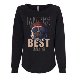 Mans Best Friend Bulldog Funny Dog Lover Womens California Wash Sweatshirt