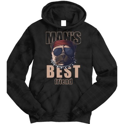 Mans Best Friend Bulldog Funny Dog Lover Tie Dye Hoodie