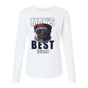 Mans Best Friend Bulldog Funny Dog Lover Womens Cotton Relaxed Long Sleeve T-Shirt